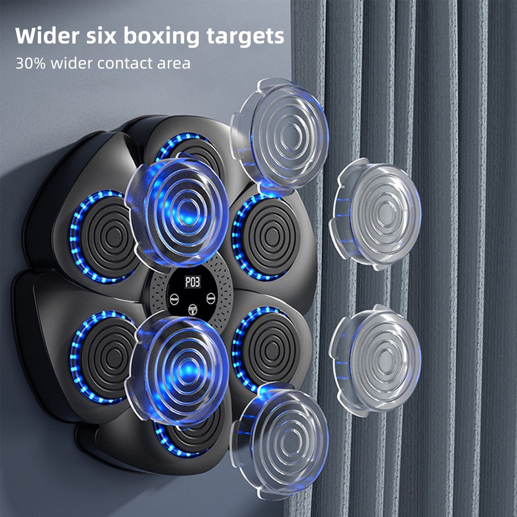 OhhGo Music Boxing Machine, Upgrade Smart Bluetooth Boxing Trainer with Gloves, Wall Mount Interactive Punching Music Boxing Trainer, Boxing Target Workout Equipment for Home, Office, Gym