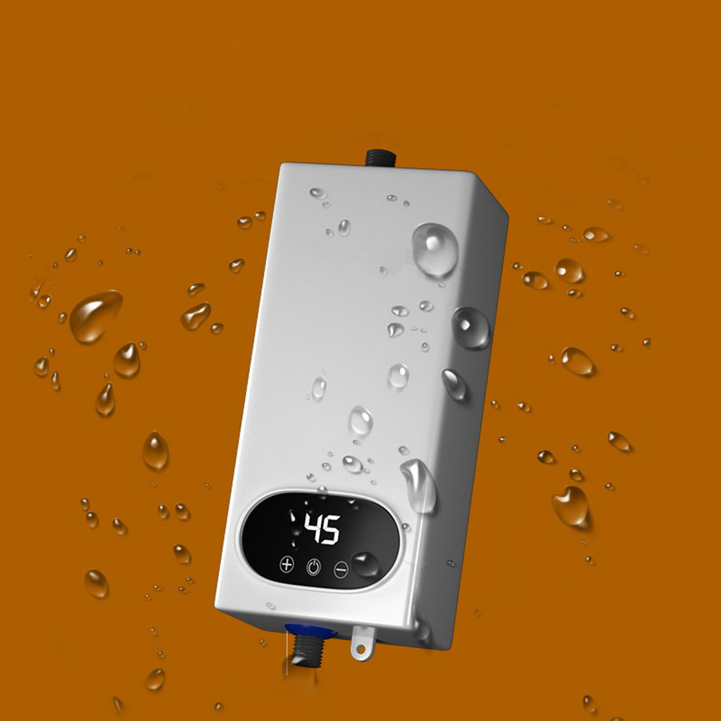 FAMKIT Electric Tankless Water Heater, 5500W Instant Electric Water Heater with Digital Display for Kitchen Bathroom Washin