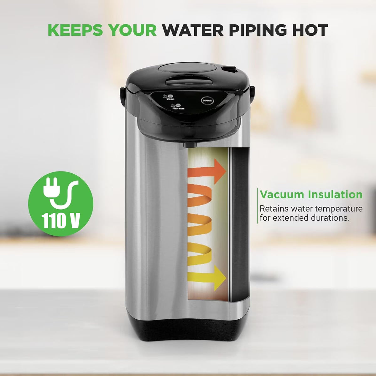 FAMKIT 5.8L Hybrid Water Boiler and Warmer, Stainless Steel Electric Hot Water Pot with 3 Modes, Electric Hot Pot Kettle Hot Water Dispenser, Electric Thermos for Coffee & Tea, Black