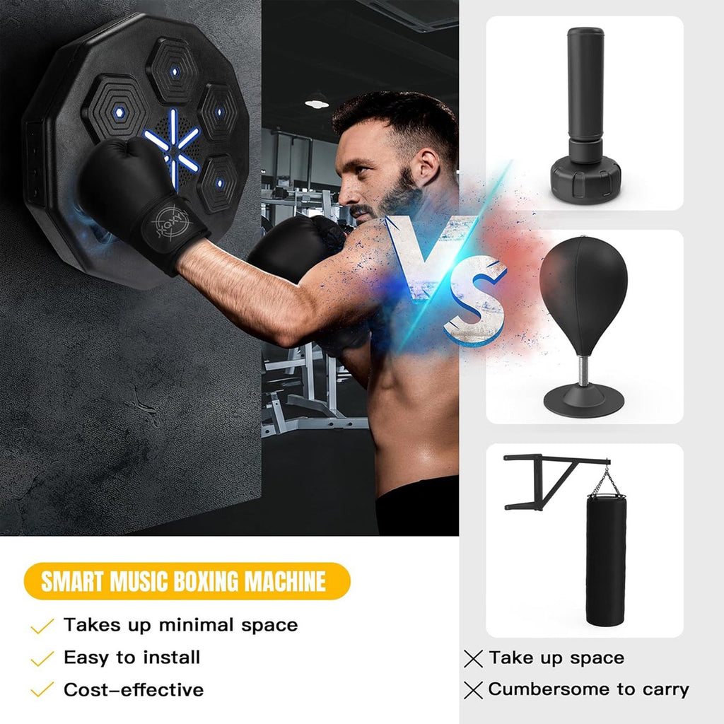 FAMKIT Music Boxing Machine, Smart Bluetooth Music Boxing Training Equipment, Wall-Mounted Boxing Exercise Equipment, Music Boxing Target Workout Punching Machine for Kids and Adults