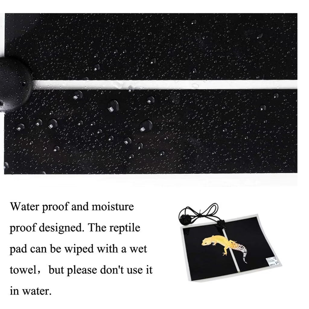 FAMKIT Reptile Heating Pad, 20W Pet Reptile Heating Pad Warmer with Temperature Control, Power Adjustment Under Tank Terrarium Heater Heat Mat for Reptiles Turtle, Tortoise, Snakes, Lizard, Gecko, 2 Pack