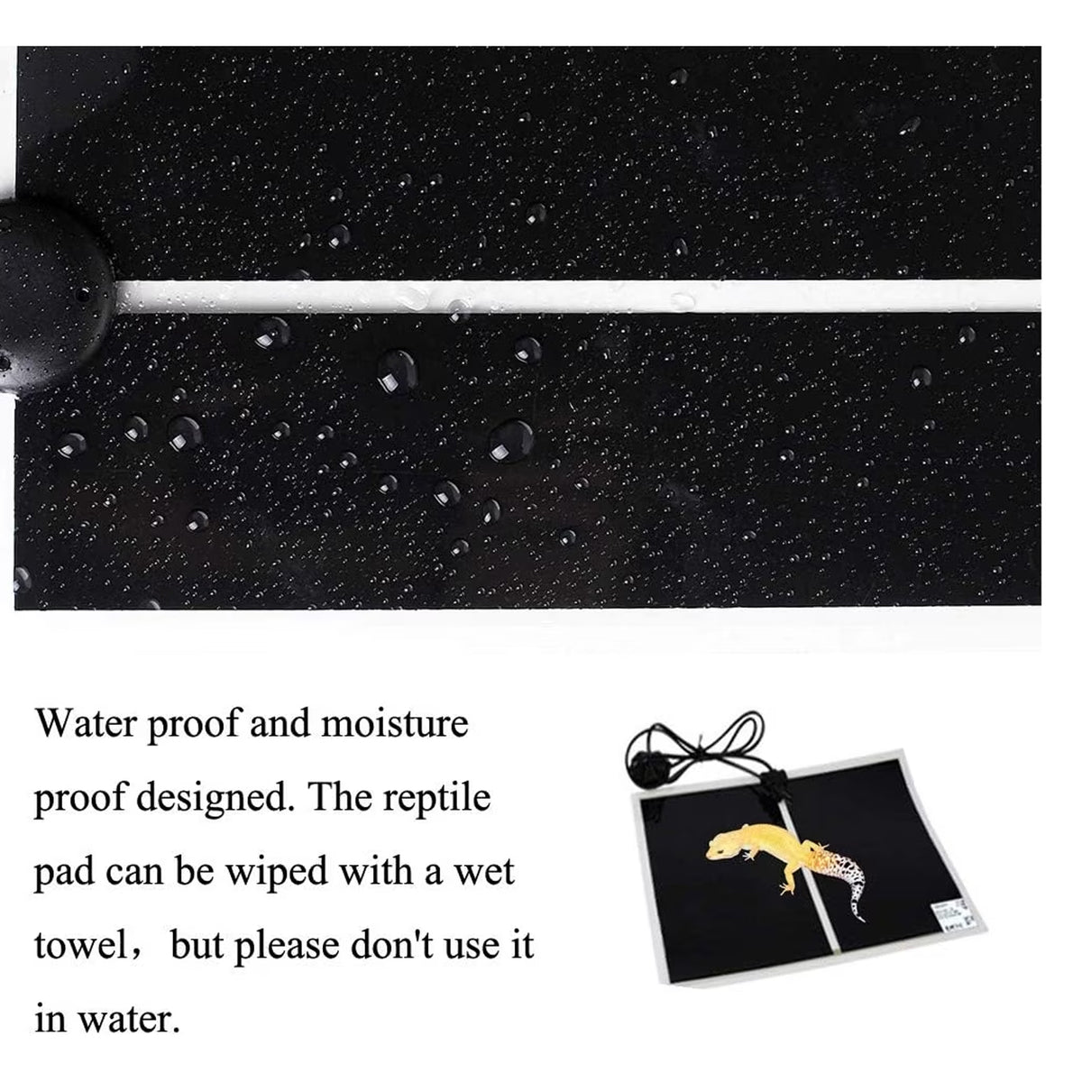 FAMKIT Reptile Heating Pad, 20W Pet Reptile Heating Pad Warmer with Temperature Control, Power Adjustment Under Tank Terrarium Heater Heat Mat for Reptiles Turtle, Tortoise, Snakes, Lizard, Gecko, 2 Pack