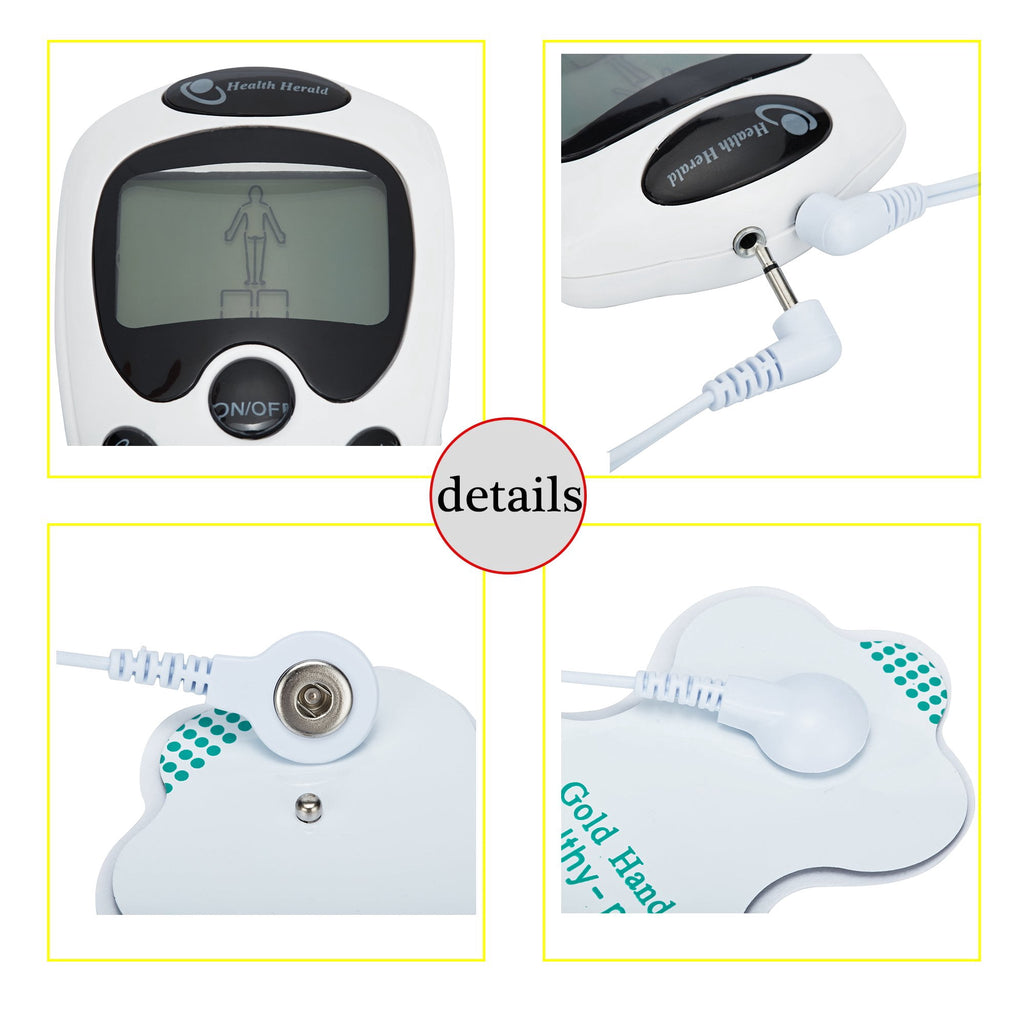 OhhGo TENS Unit Electronic Pulse Massager for Electrotherapy Pain Therapy Muscle Stimulator Massager, 8 Modes and 4 Pads, Electric Massager for Shoulder Neck Back Waist Legs Feet