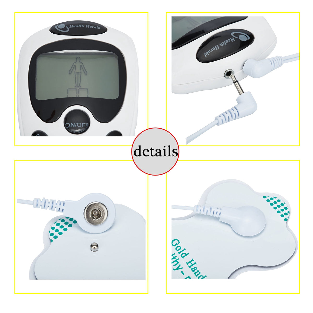 OhhGo TENS Unit Electronic Pulse Massager for Electrotherapy Pain Therapy Muscle Stimulator Massager, 8 Modes and 4 Pads, Electric Massager for Shoulder Neck Back Waist Legs Feet