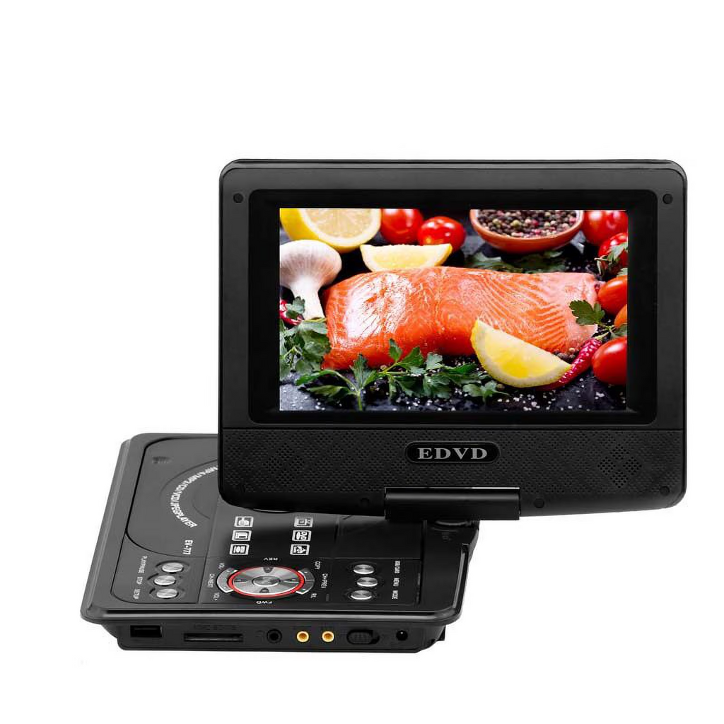 Leyeet 7.8" Portable DVD Player with 6.8" Swivel Screen, Car DVD Player with High Volume Speakers, with Gaming Capabilities, Remote Control, Support Sync TV, 2650x1440 Resolution