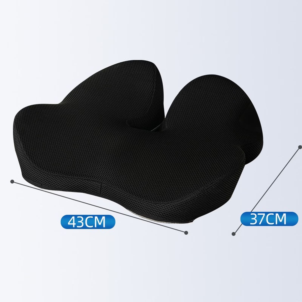FAMKIT Memory Foam Seat Cushion, Pressure Sciatica & Tailbone Pain Relief, Ergonomic Butt Pillow Coccyx Pad Chair Cushions, for Car, Office, Home, Long Sitting, Black