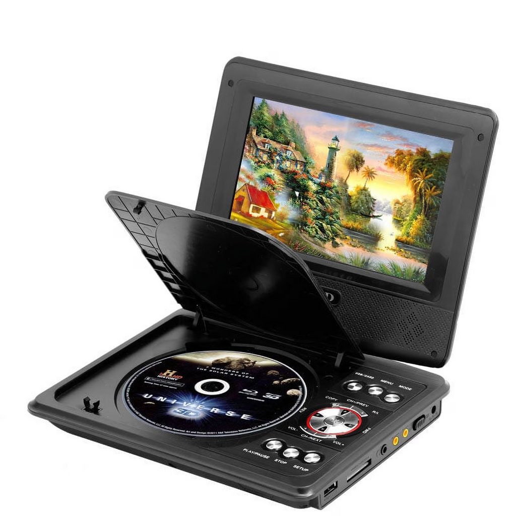 Leyeet 7.8" Portable DVD Player with 6.8" Swivel Screen, Car DVD Player with High Volume Speakers, with Gaming Capabilities, Remote Control, Support Sync TV, 2650x1440 Resolution