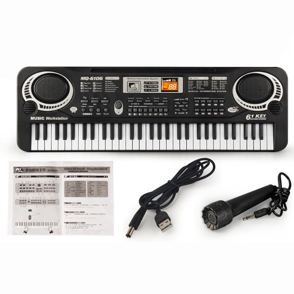 Haokaini Electronic Piano Keyboard for Kids, 61 Keys Beginner Electric Piano with Microphone, Digital Music Piano, Portable Electronic Keyboard Piano, Musical Instrument Piano Toys for Girls Boys Gift
