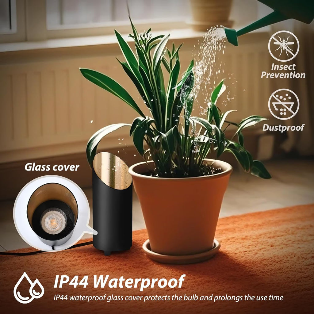 Haokaini 2 Pack Indoor Uplights, LED Spot Lights for Plant & Artwork, Black Floor Can Light Uplighting with Foot Switch, Spotlight Accent Lighting Up Lights Corner Lamp for Home Living Room Picture
