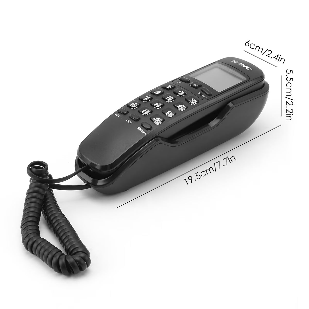FAMKIT Corded Phone for Home, Durable landline Phone with Large Buttons for Seniors, Versatile Mini Phone for The Home, Office, and More, Black