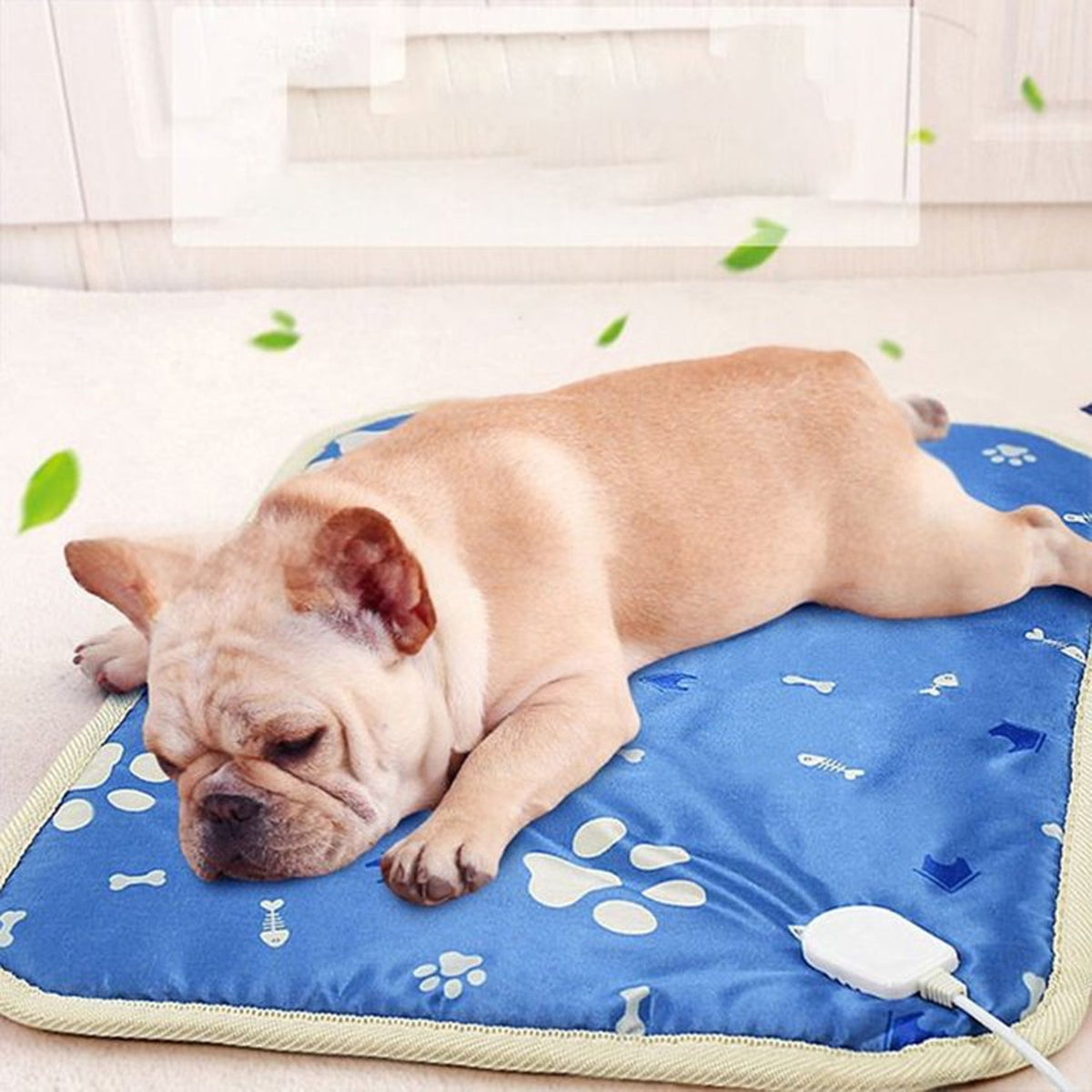Haokaini Pet Heating Pad, Heated Cat Dog Bed Mat, Waterproof Adjustable Temperature Timed Heated Puppy Bed Pads with Chew Resistant Cord, Reusable Kitty Mats for Dogs Cats Small Animals