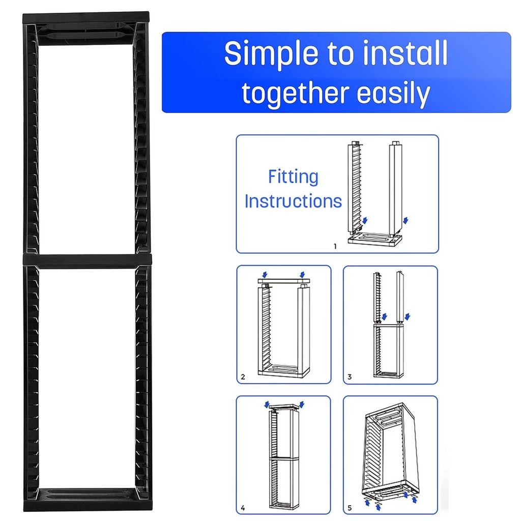 FAMKIT Game Storage Stand Tower for PS5/ PS4/ PS3/ Xbox Series S, Universal Game Disc Holder Vertical Stand Organizer Tower, Hold 36pcs Video Game Discs, Black