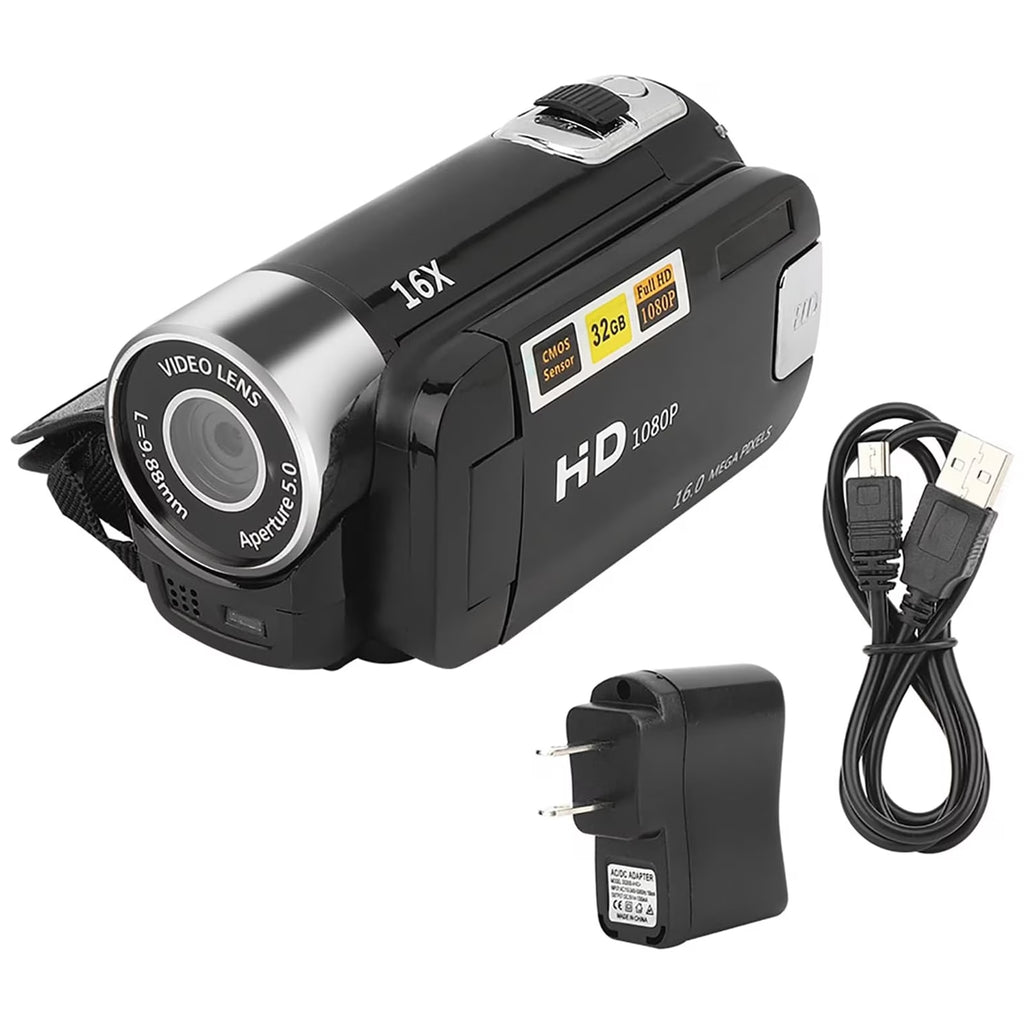 FAMKIT Portable Full HD 1080P High Definition Digital Video Camera, DV Camcorder Camera Recorder with Mic & Speaker, 16MP 2.7 Inch Colourful LCD Display Screen 16X Digital Zoom Digital Camera