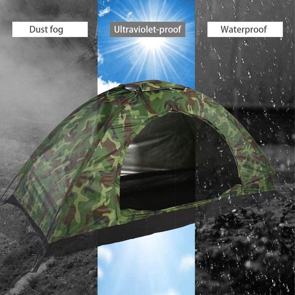 Haokaini Camouflage Tent UV Protection Waterproof One Person Tent for Camping Hiking, Lightweight Backpacking Dome Tents, Camouflage Tent
