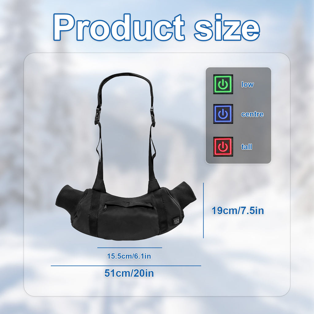 Haokaini Electric Heated Hand Warmer Pouch with Adjustable Belt, Portable USB Heated Hand Muff with 3-Temperature Settings for Men & Women, Ideal for Football, Hunting, Fishing, Camping, Instant Heating