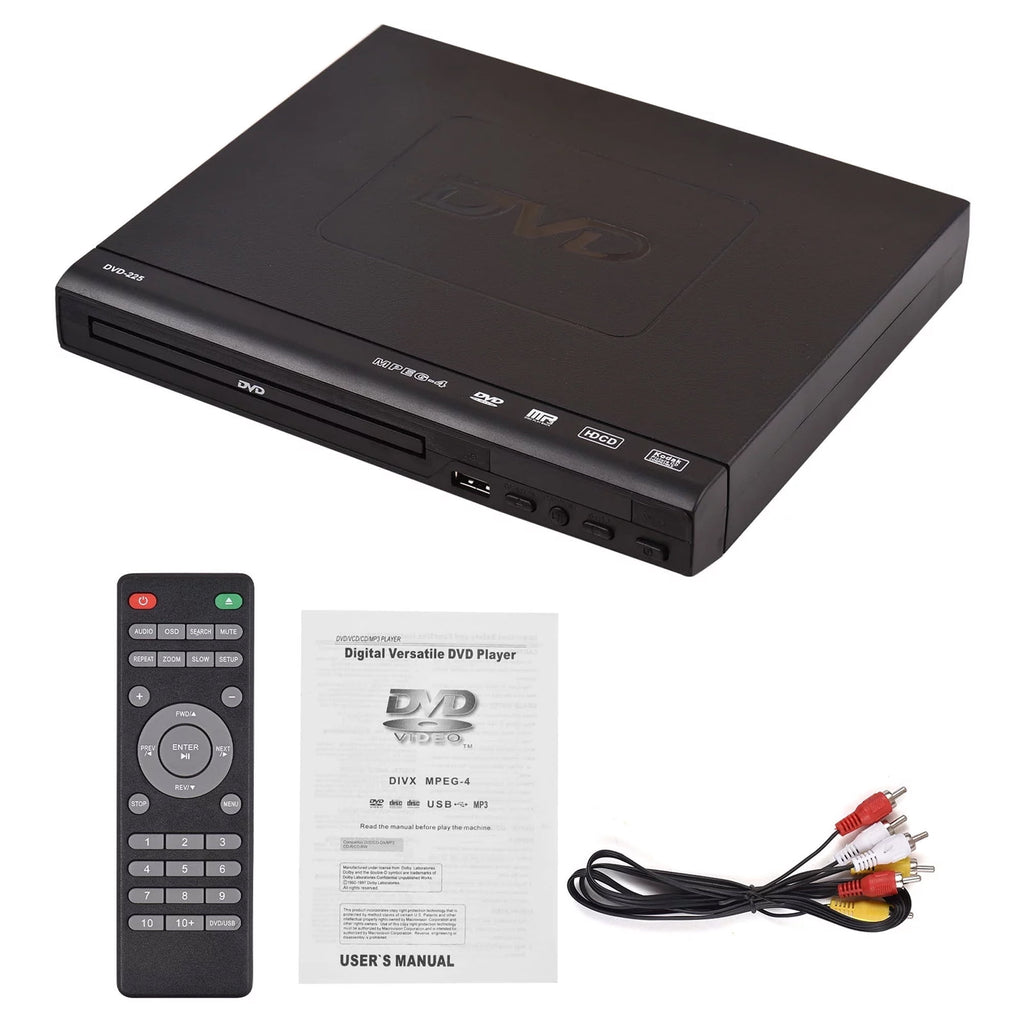 FAMKIT DVD Players for Smart TV, Simple DVD Player for Elderly, DVD Players CD Player with USB Input AV Cable for Home Stereo System, Black