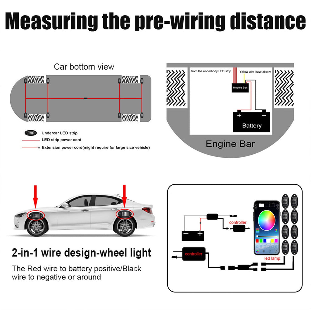 OhhGo 10 Pods RGB LED Rock Lights, TSV RGB LED Neon Lights Kit with APP Control Music Mode 160 LEDs, Waterproof Multilcolor Underglow Lights for Off-Road Trucks Cars ATV SUV RZR