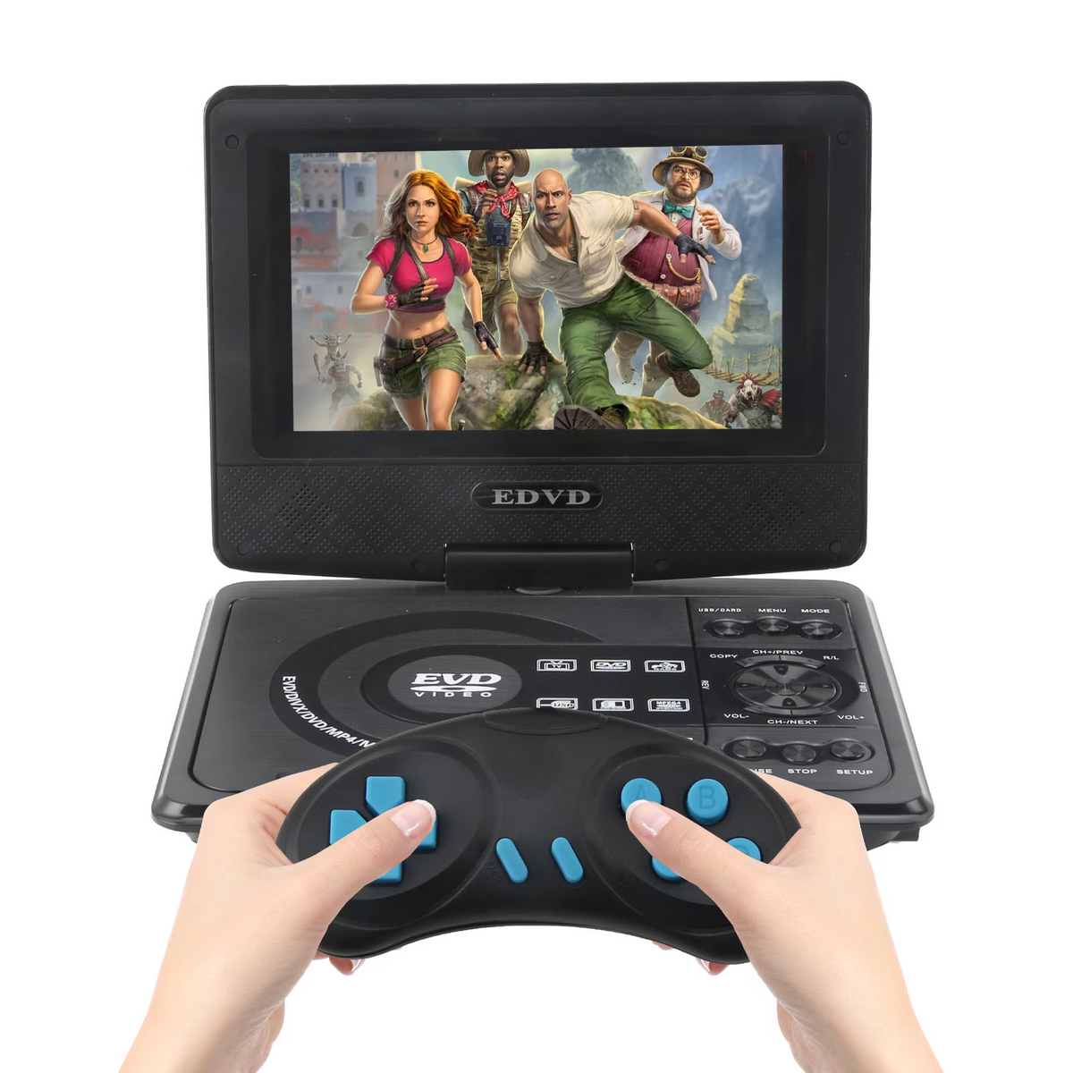 Leyeet 7.8" Portable DVD Player with 6.8" Swivel Screen, Car DVD Player with High Volume Speakers, with Gaming Capabilities, Remote Control, Support Sync TV, 2650x1440 Resolution