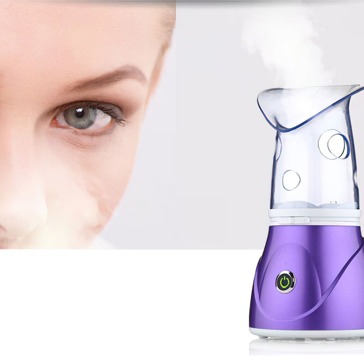 Hinzonek Facial Steamer, 110V Facial Spa Pores Steam Skin Clean Sauna Beauty Face Mist Thermal Steamer Beauty Instrument (Purple)