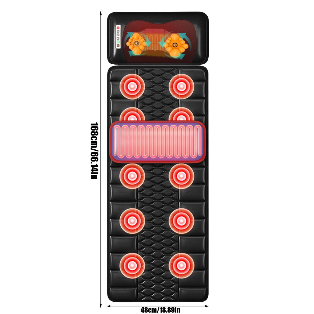 Massage Mat with Heat,Multifunctional Muscle Relaxation Massage Cushion,Full Body Vibration Heating, Massage Pad for Back Lumbarn Leg Pain Relief