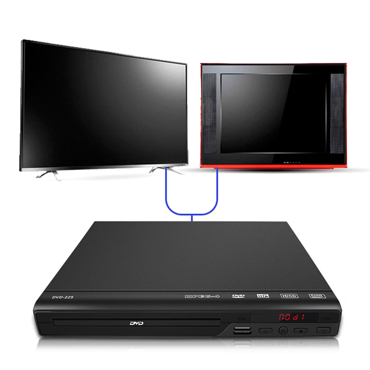 Hinzonek HD DVD Player for TV, CD Players for Home with HD/AV/Coaxial Output &USB Input, TV Support 1080P,AV Cable and Full Function Remote Control Included