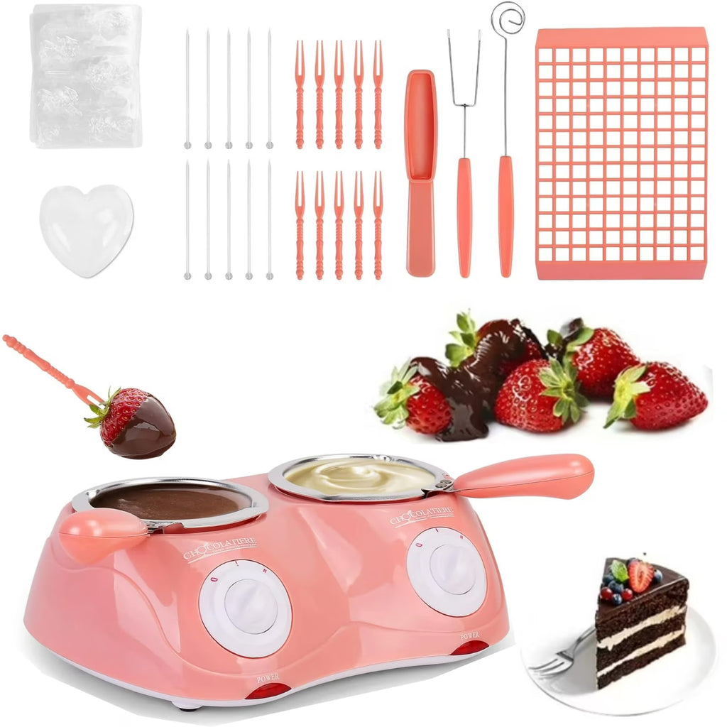 Hinzonek Electric Chocolate Melting Pot, Melting Pot Chocolate Fondue Melting Machine With Double Pot Kitchen，Candy Melts Candy And Chocolate Melting Pot