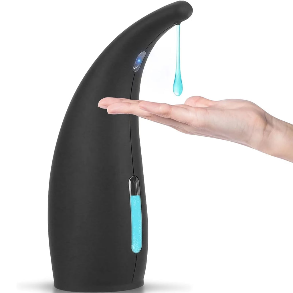 FAMKIT Automatic Soap Dispenser, 10 oz/300ml Touch-Free Sensor Liquid Pump Dispenser,Countertop Touchless Electric Battery Operated Hand Soap Dispenser for Bathroom,Kitchen Sink,Black