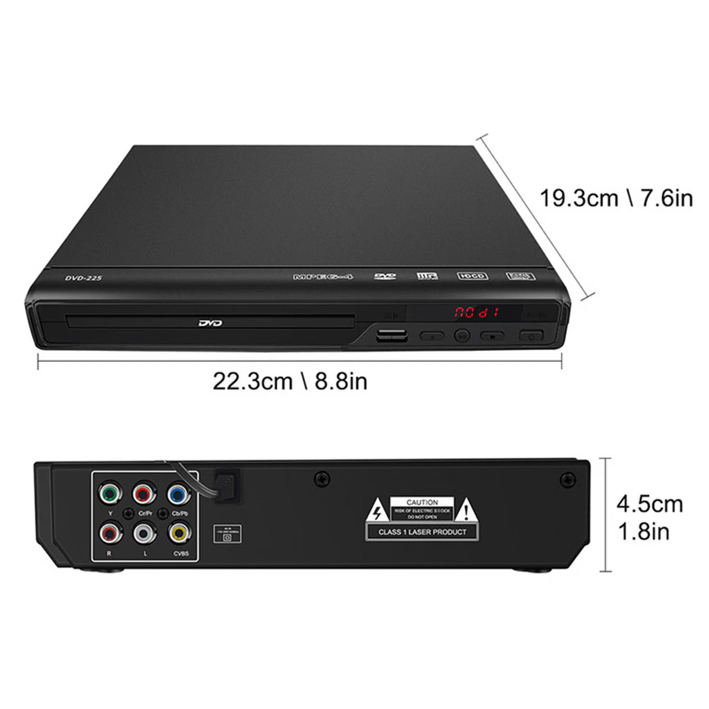 Hinzonek HD DVD Player for TV, CD Players for Home with HD/AV/Coaxial Output &USB Input, TV Support 1080P,AV Cable and Full Function Remote Control Included