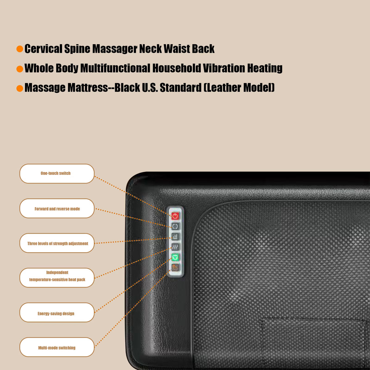 Massage Mat with Heat,Multifunctional Muscle Relaxation Massage Cushion,Full Body Vibration Heating, Massage Pad for Back Lumbarn Leg Pain Relief