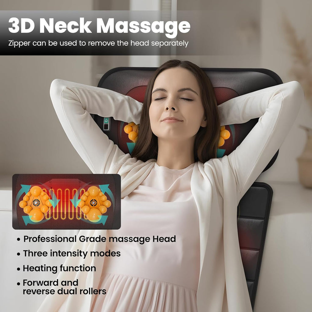 Massage Mat with Heat,Multifunctional Muscle Relaxation Massage Cushion,Full Body Vibration Heating, Massage Pad for Back Lumbarn Leg Pain Relief