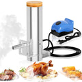 FAMKIT Electric Hot and Cold Smoke Generator with Lid & Air Pump, Portable Barbecue Smoker, Stainless Steel Wood Chips Pellets Smoker, Grill Accessory BBQ Tools for DIY Smoking Meat Vegetable